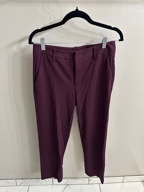 Cropped Tailored Trousers in Plum